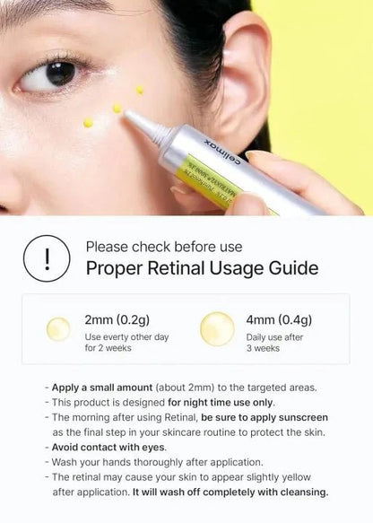 Retinal Shot Tightening Booster serum texture and packaging – Markazio UAE